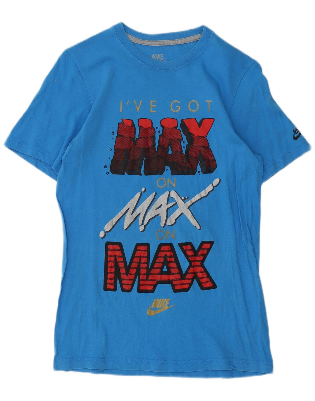 T-shirt grafica Nike da uomo slim fit, top in cotone blu medio