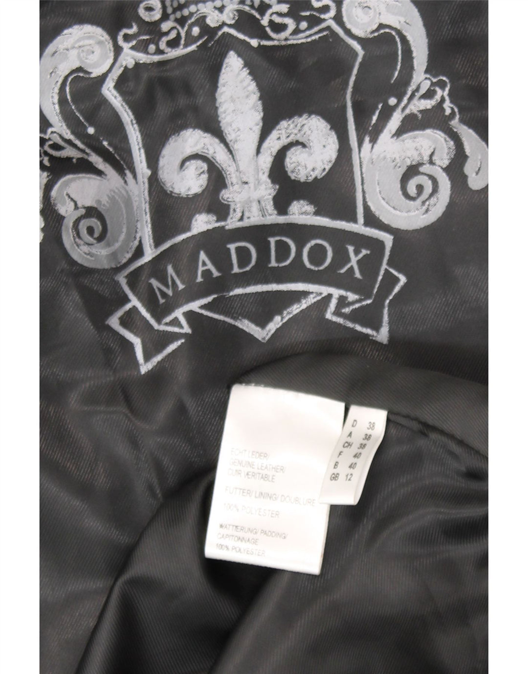 Cappotto imbottito in pelle con cappuccio da donna Maddox UK 12 Medio in pelle nera