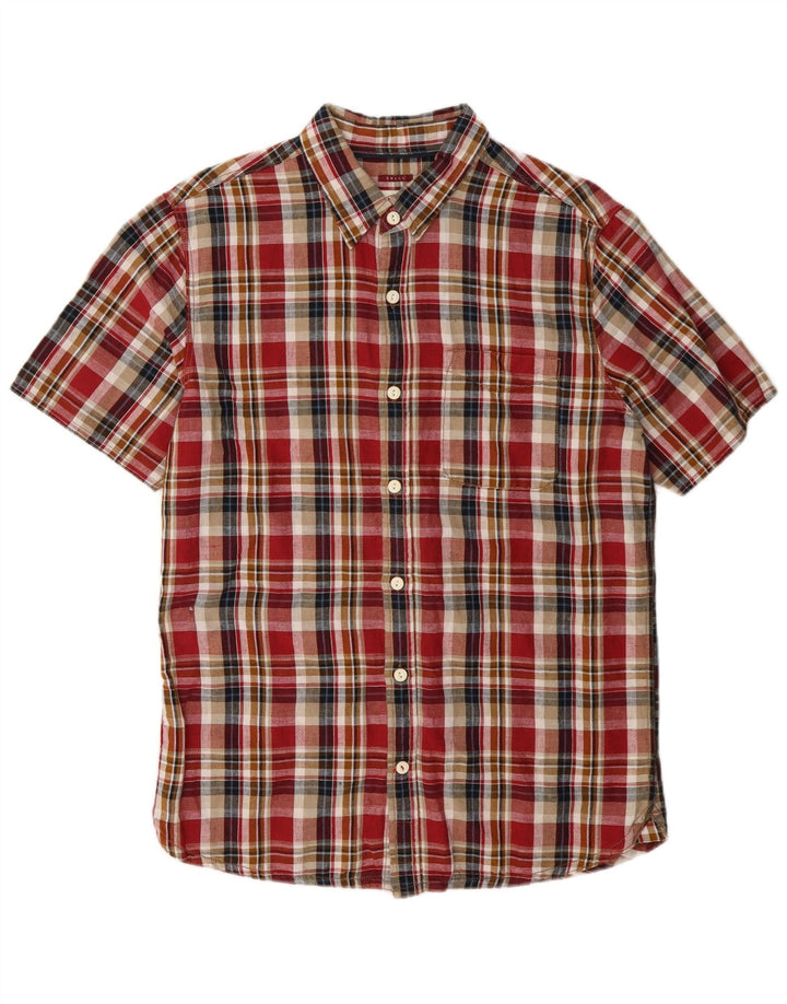 Camicia a maniche corte da uomo Fat Face in cotone a quadri rossi piccoli