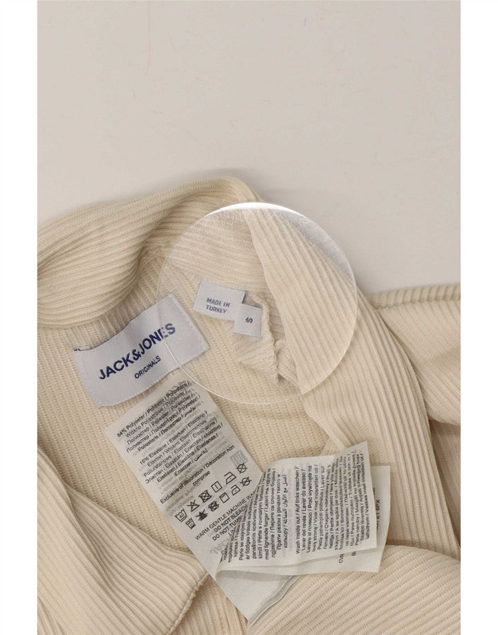 Jack & Jones Camicia a maniche corte da uomo piccola in poliestere bianco sporco