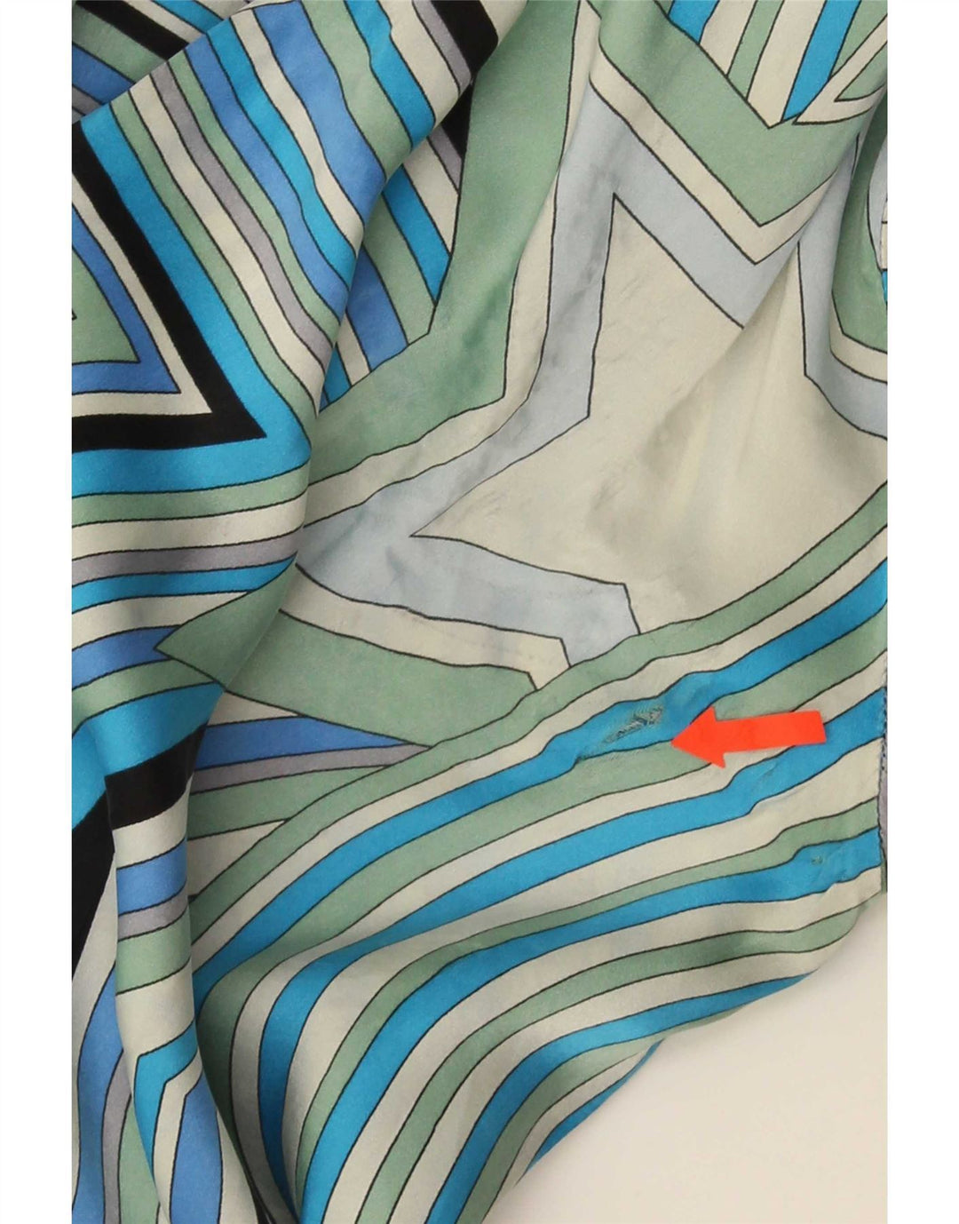 Camicia vintage da donna UK 20 2XL Blu geometrica
