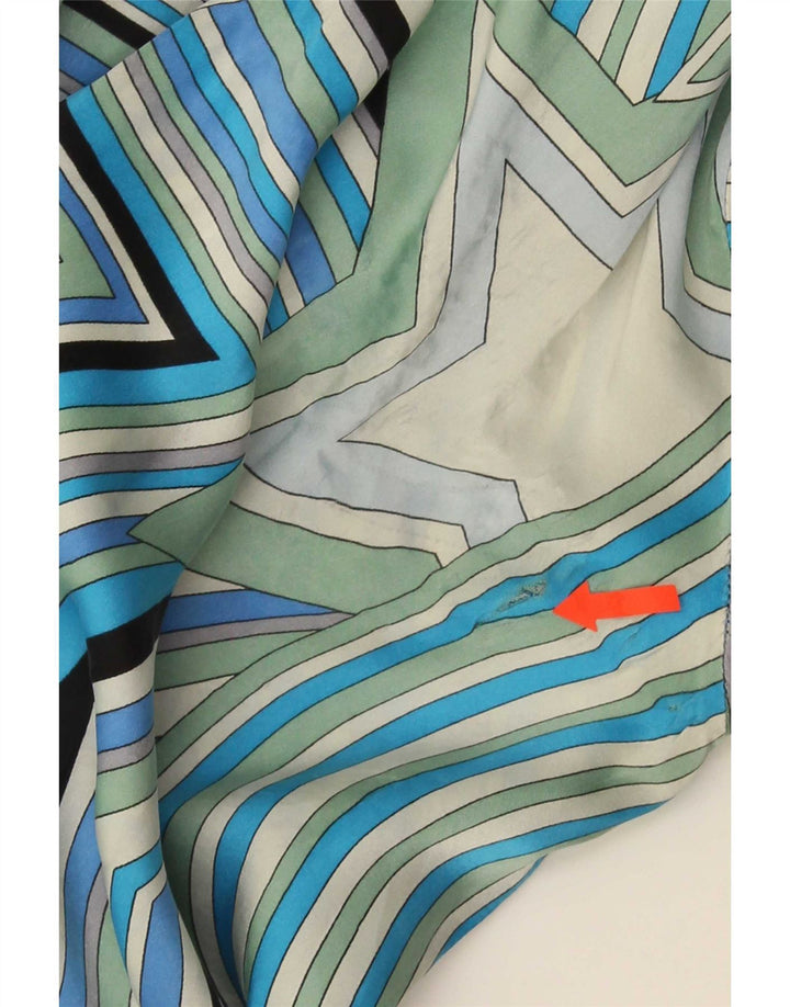 Camicia vintage da donna UK 20 2XL Blu geometrica