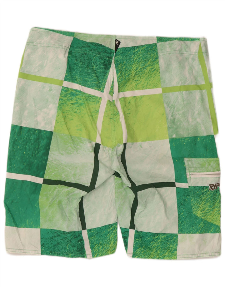 Pantaloncini da bagno con grafica da uomo Rip Curl, poliestere grande a quadri verdi