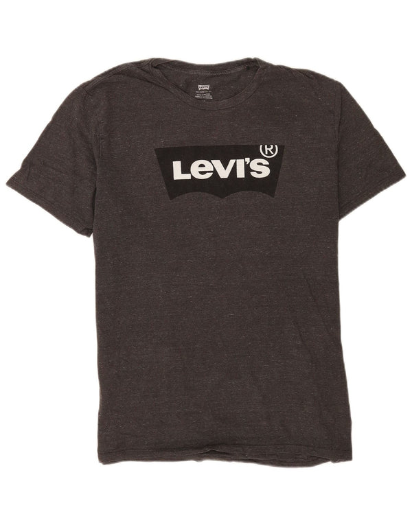 T-shirt grafica da uomo Levi's Top grande in cotone chiazzato grigio