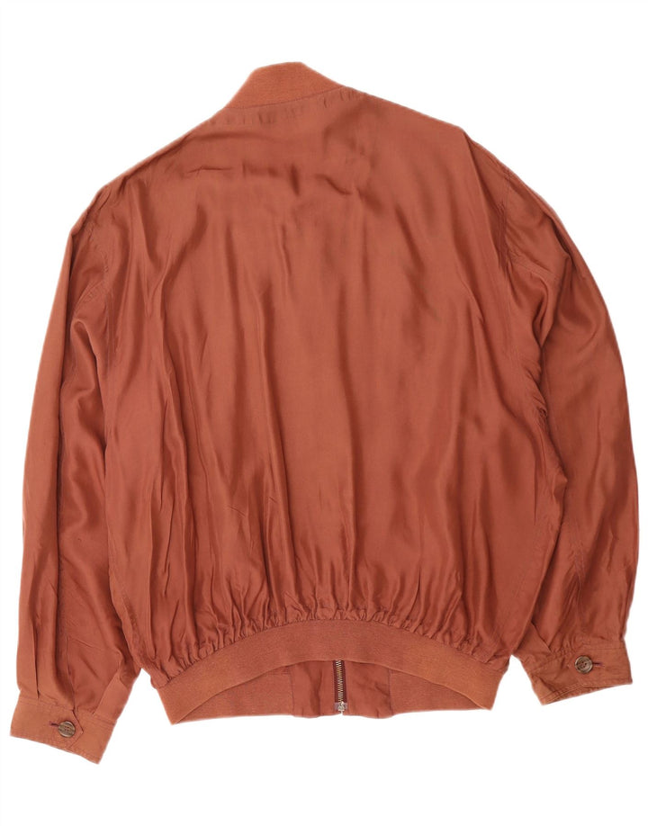 Giubbotto bomber da uomo VINTAGE UK 40 grande seta marrone