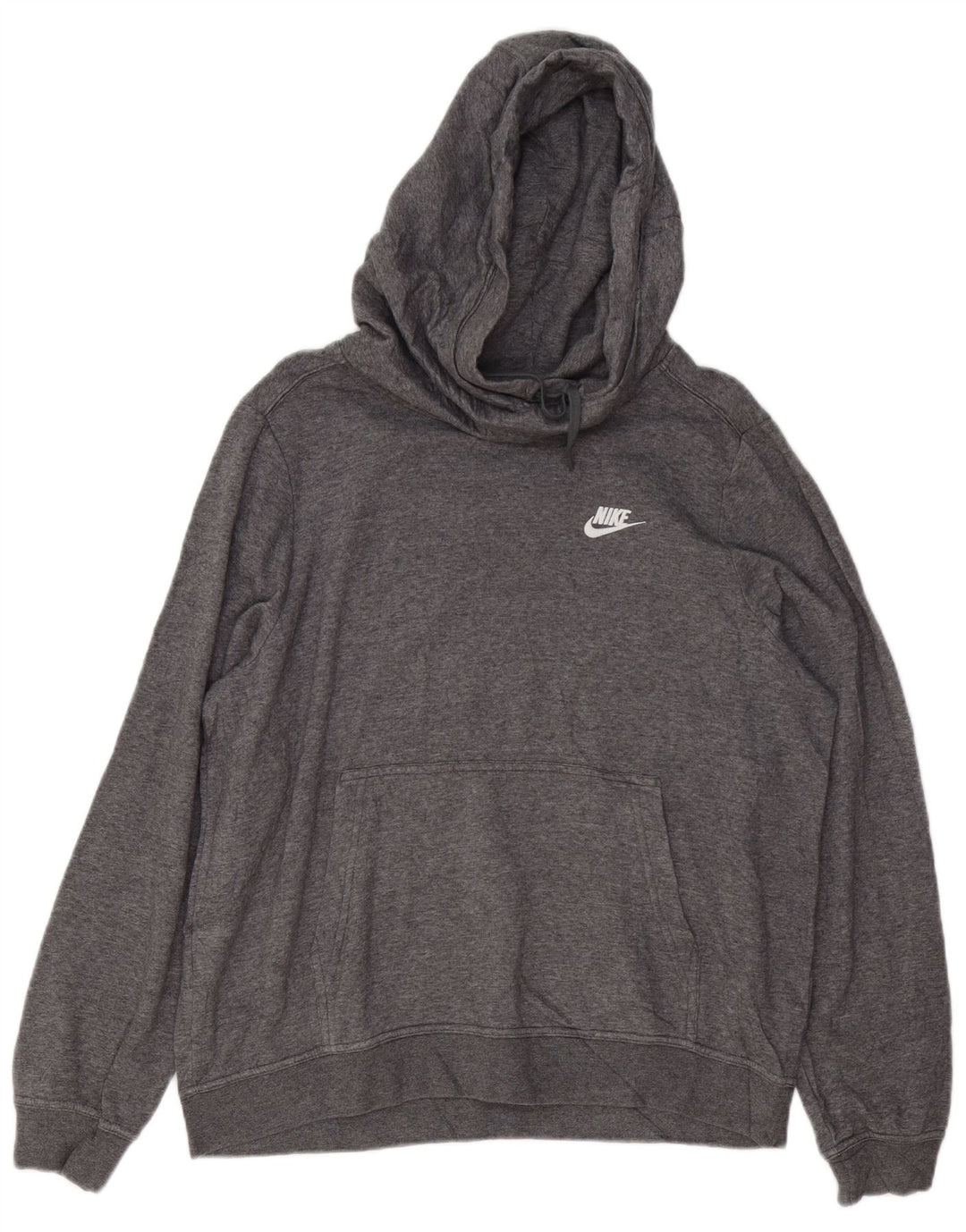 Felpa con cappuccio da uomo NIKE grande in cotone grigio