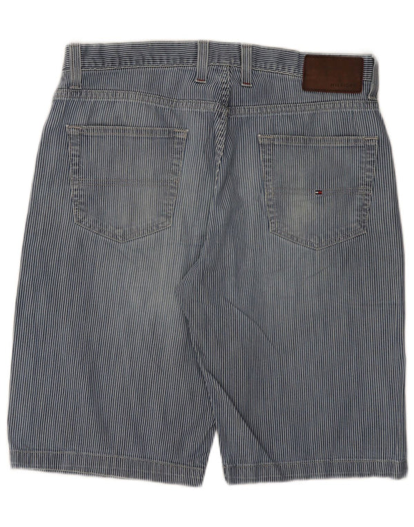 Pantaloncini di jeans da uomo Tommy Hilfiger W34 grande cotone a righe blu