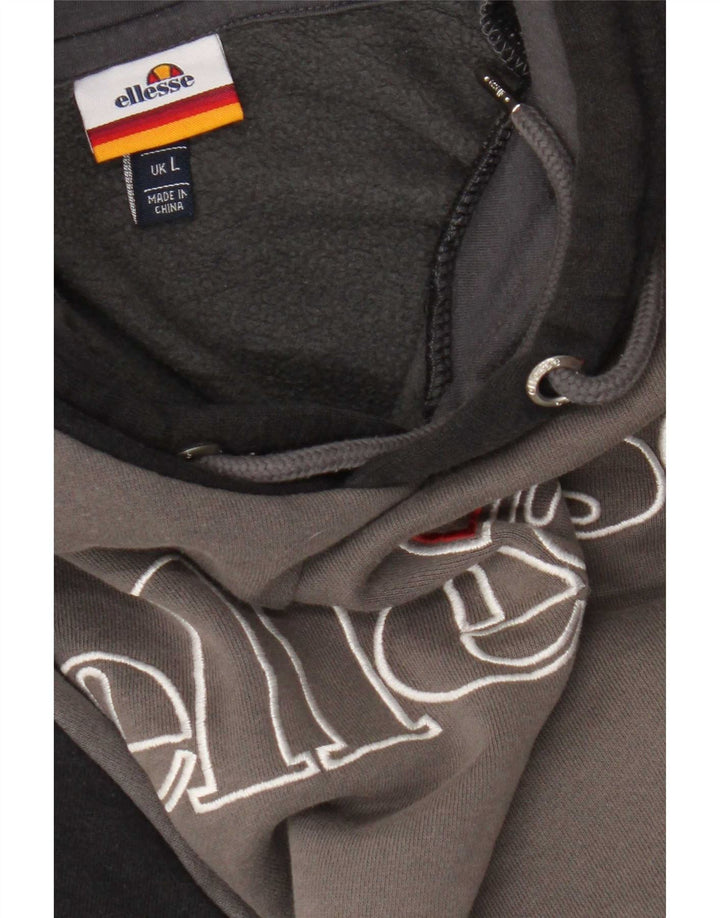 Felpa con cappuccio grafica da uomo Ellesse, grande, color grigio