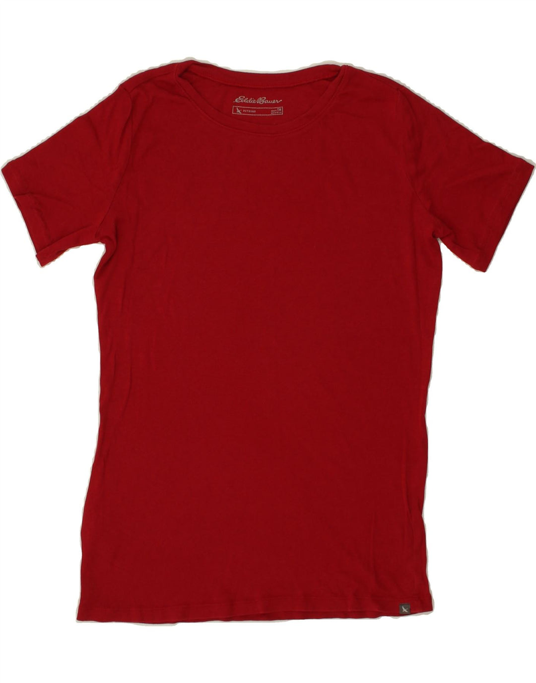 EDDIE BAUER Womens T-Shirt Top UK 12 Medium Red Cotton Vintage Eddie Bauer and Second-Hand Eddie Bauer from Messina Hembry 