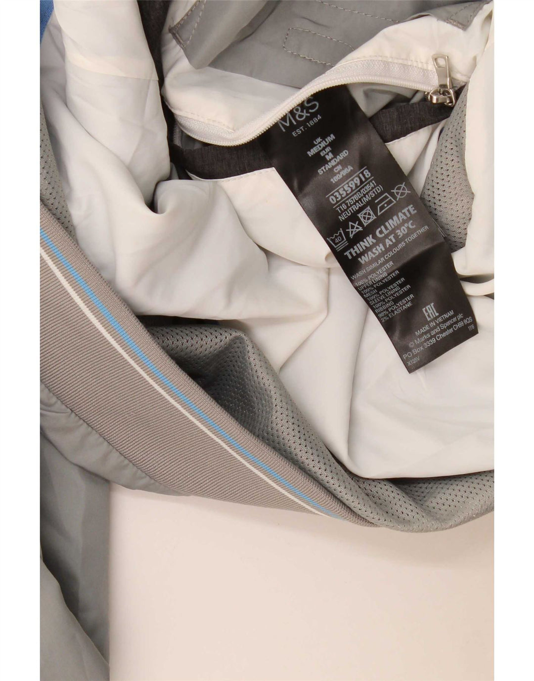 Giubbotto bomber da uomo Marks & Spencer UK 38 Poliestere grigio medio