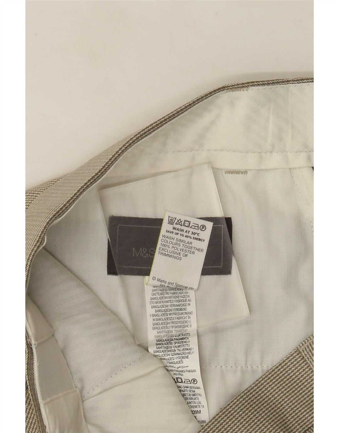 Pantaloni da abito regolari da uomo Marks & Spencer W36 L29 pied de poule verdi