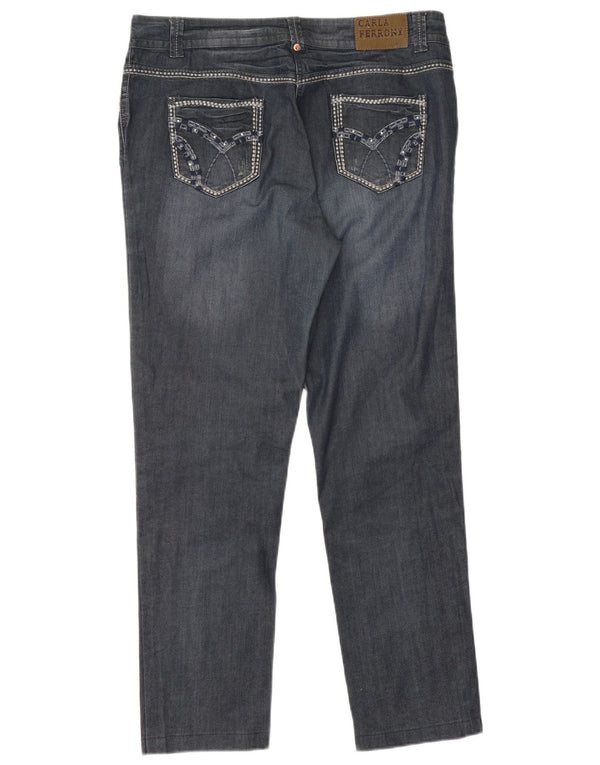 CARLA FERRONI Jeans Slim Donna IT 50 XL W34 L29 Blu Navy