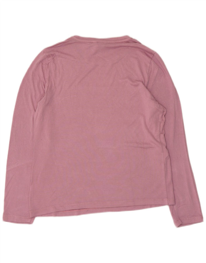 Marks & Spencer Top da donna a maniche lunghe UK 16 Large Rosa in viscosa