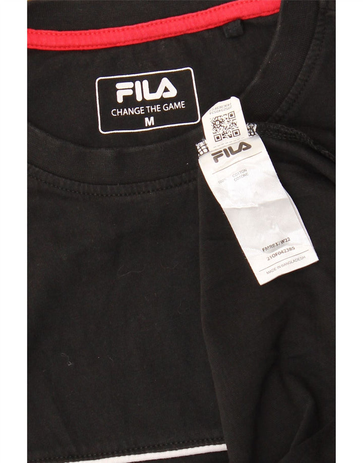 Maglia da uomo FILA a maniche lunghe in cotone nero medio