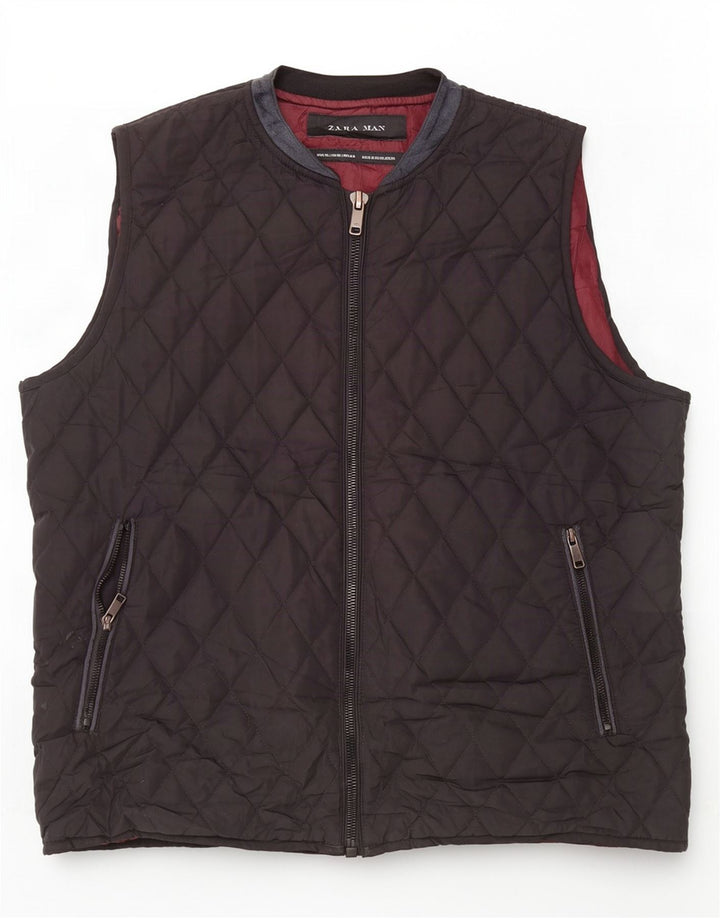 Gilet trapuntato da uomo Zara UK 42 XL nero