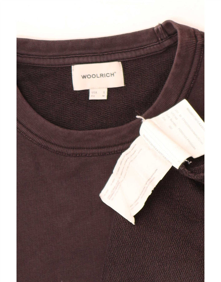 Woolrich Uomo Loose Fit Felpa Maglione Piccolo Cotone Marrone