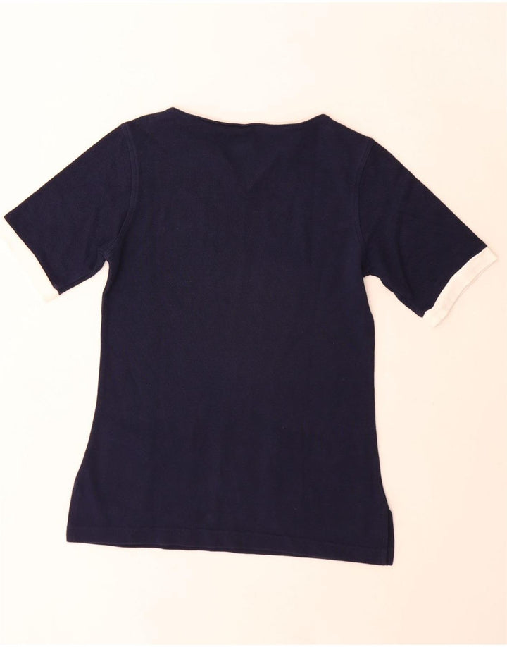 T-shirt da donna Lacoste taglia 39 media, cotone color block blu navy