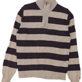Tommy Hilfiger Maglione da uomo con zip e collo in cotone a righe grigio medio