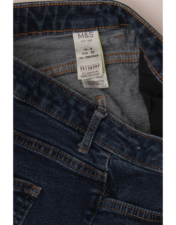 Pantaloncini di jeans da donna Marks & Spencer UK 8 piccoli W28 cotone blu