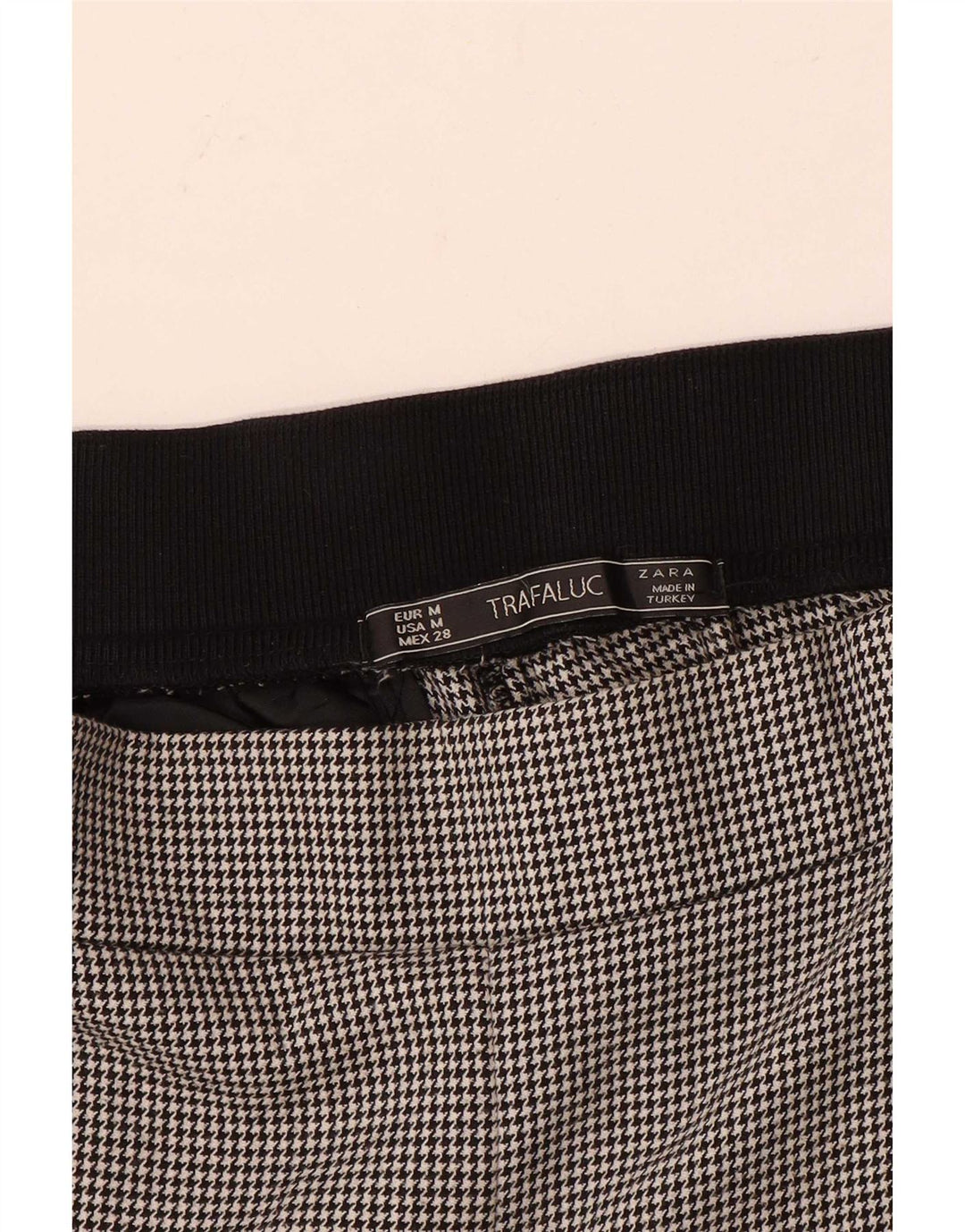 Pantaloni affusolati Zara Trafaluc da donna medi W30 L30 pied de poule neri