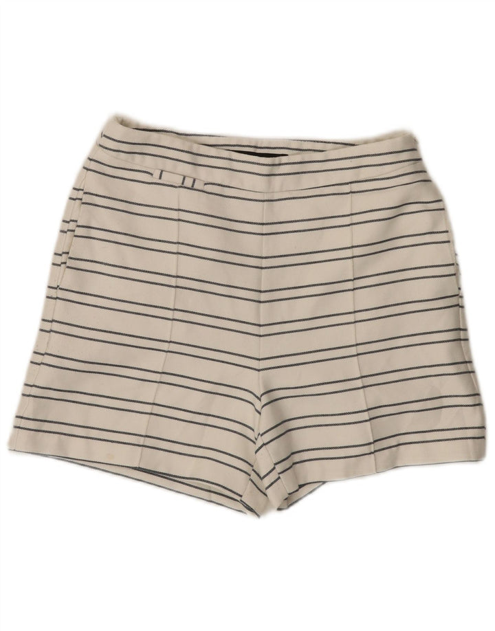 Pantaloncini chino a vita alta da donna Zara piccoli W26 poliestere a righe bianche