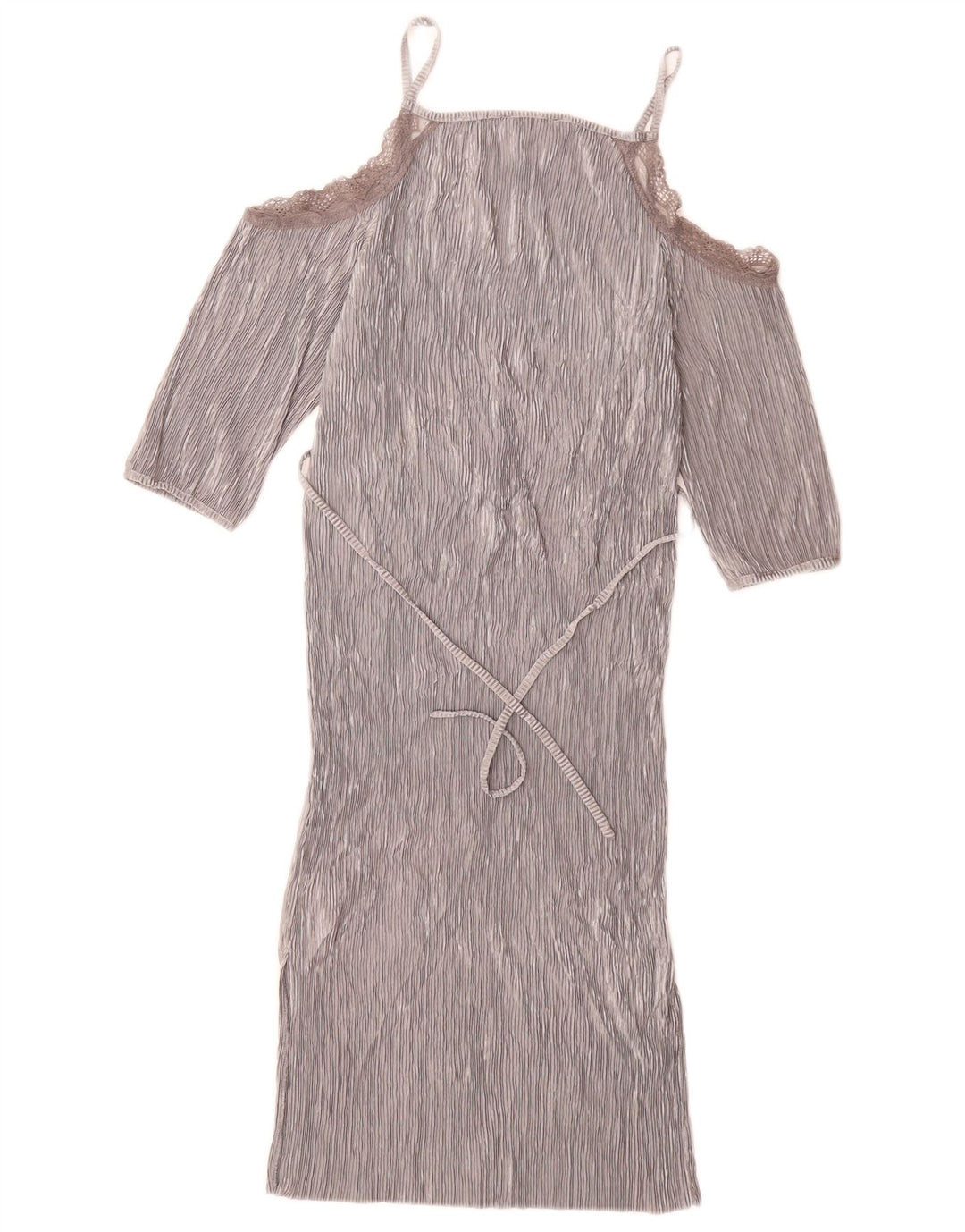 TOPSHOP Womens Off Shoulder Dress UK 8 Small Grey Polyester