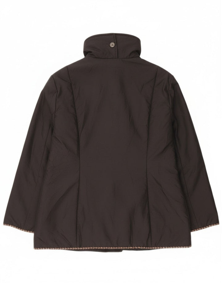 Giacca a vento vintage da donna IT 48 XL poliestere nero