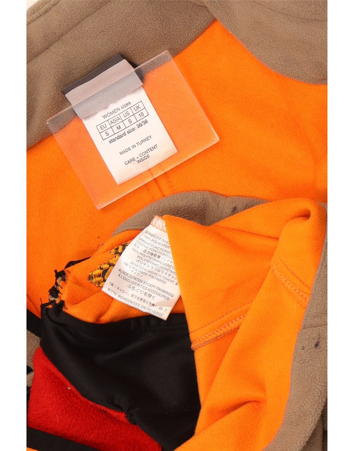 JACK WOLFSKIN Giacca in pile da donna UK 10 Small Marrone Colourblock Poliestere