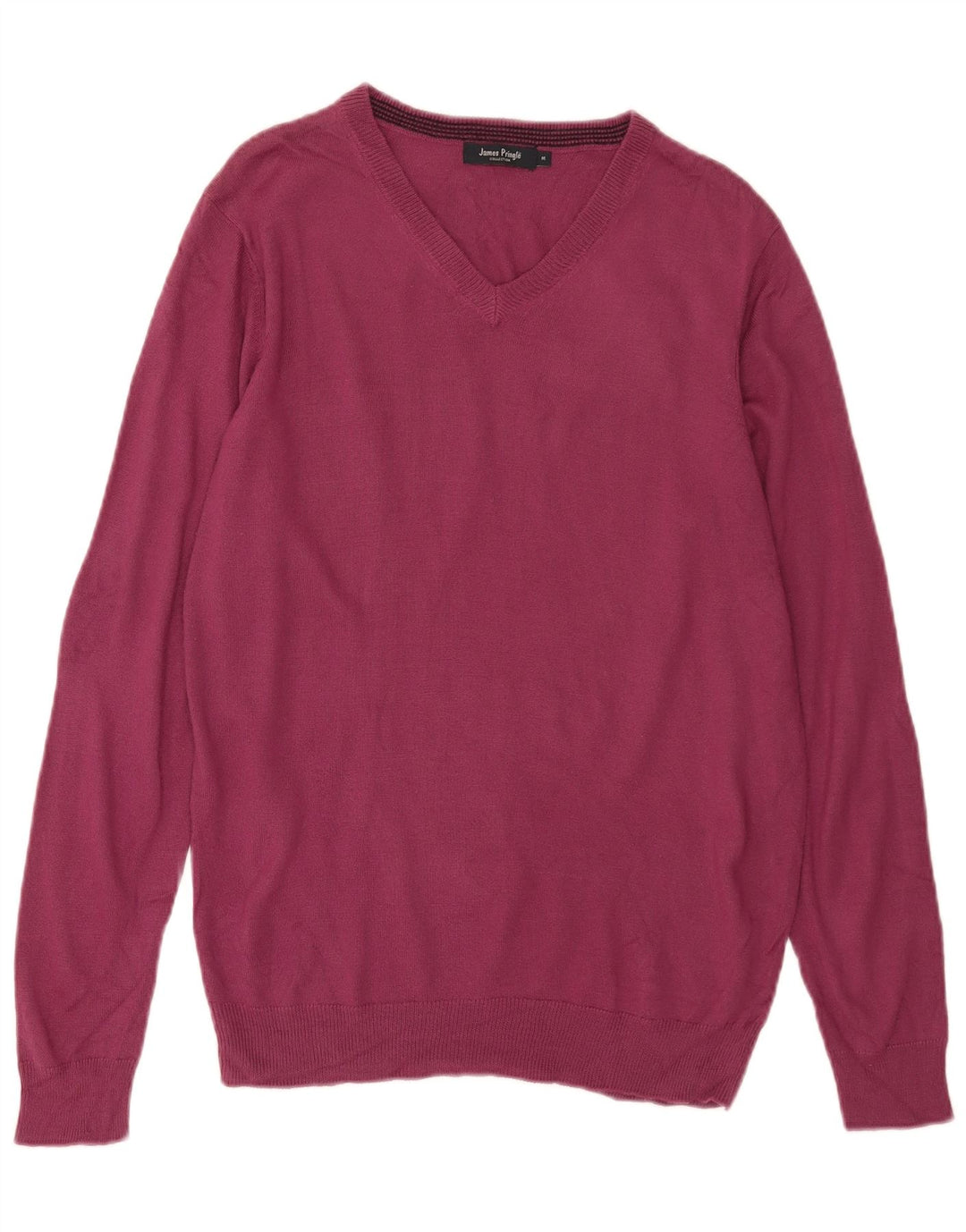 Maglione da uomo con scollo a V James Pringle Acrilico bordeaux medio