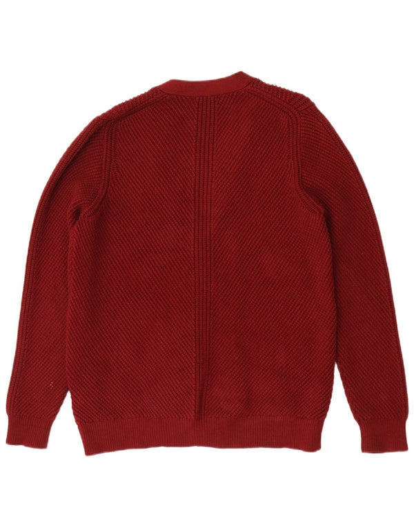 Maglione cardigan autografo da donna Marks & Spencer UK 12 Viscosa rossa media