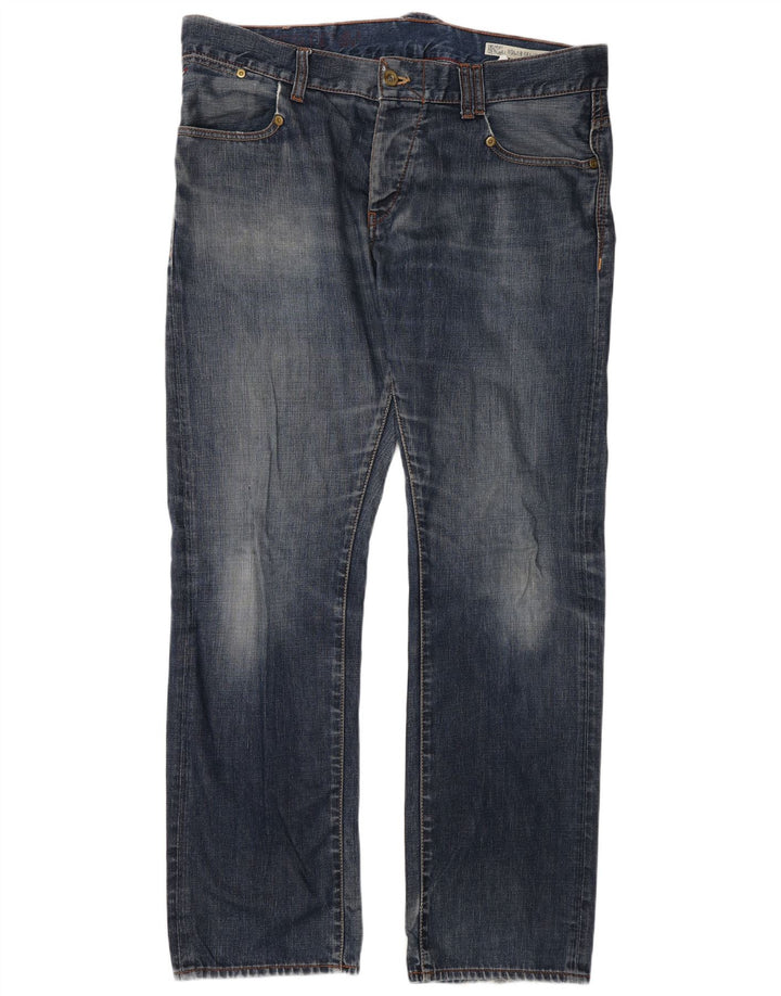 Jeans dritti vestibilità regolare da uomo Tommy Hilfiger W38 L34 cotone blu