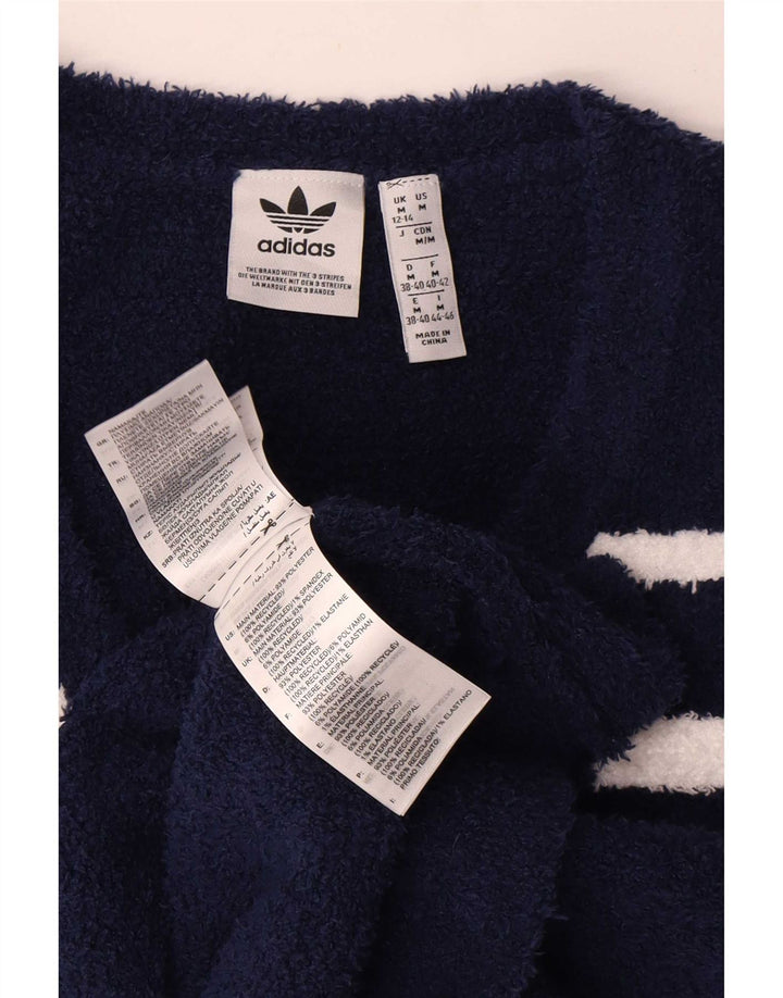 Canotta Adidas da donna Canotta UK 12 Medium Navy Blu a righe in poliestere
