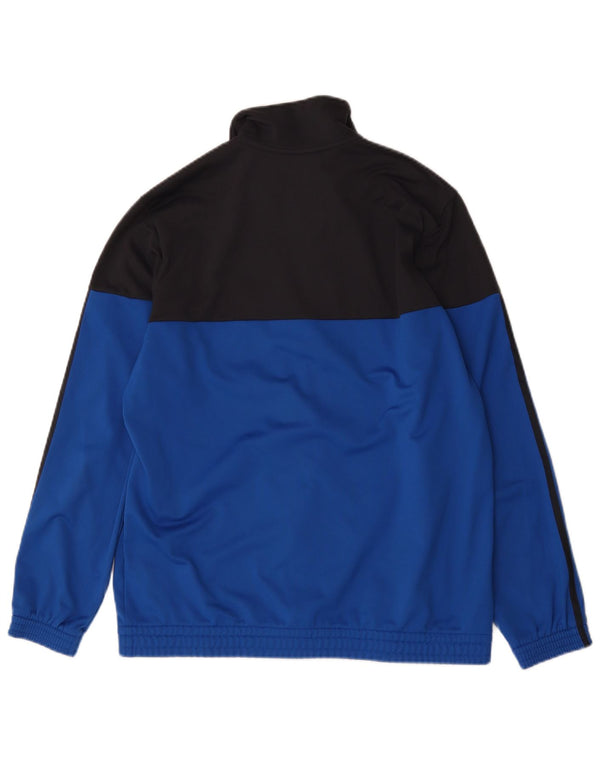 Giacca da tuta da uomo Adidas UK 42/44 Large Blu Colourblock Poliestere