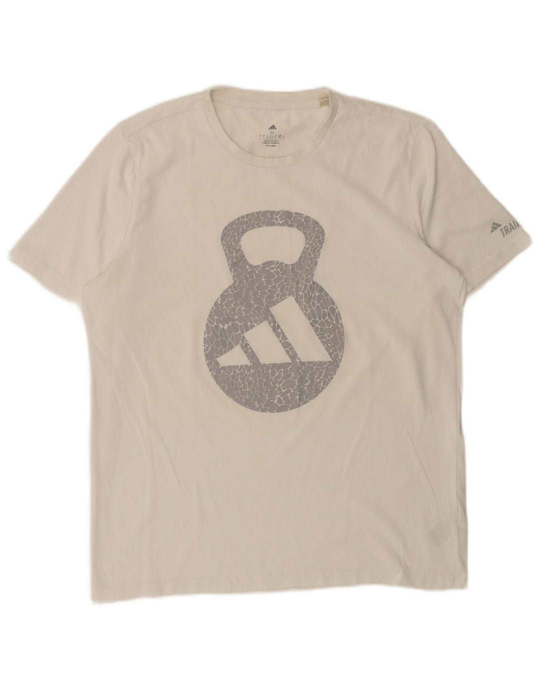 T-shirt grafica da uomo Adidas Top in cotone bianco medio