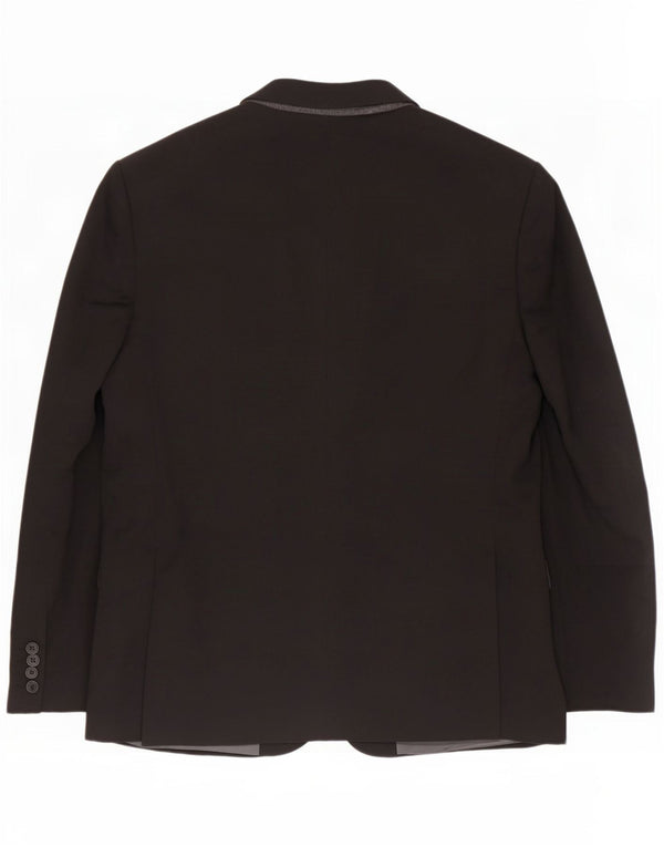 Giacca blazer a 2 bottoni Marks & Spencer da uomo UK 44 XL poliestere nero