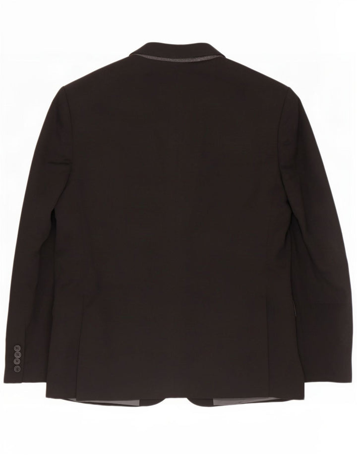 Giacca blazer a 2 bottoni Marks & Spencer da uomo UK 44 XL poliestere nero