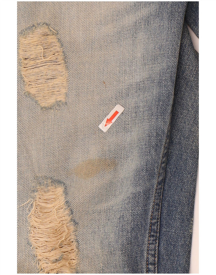 Jeans dritti invecchiati da donna Dolce & Gabbana W32 L37 cotone blu