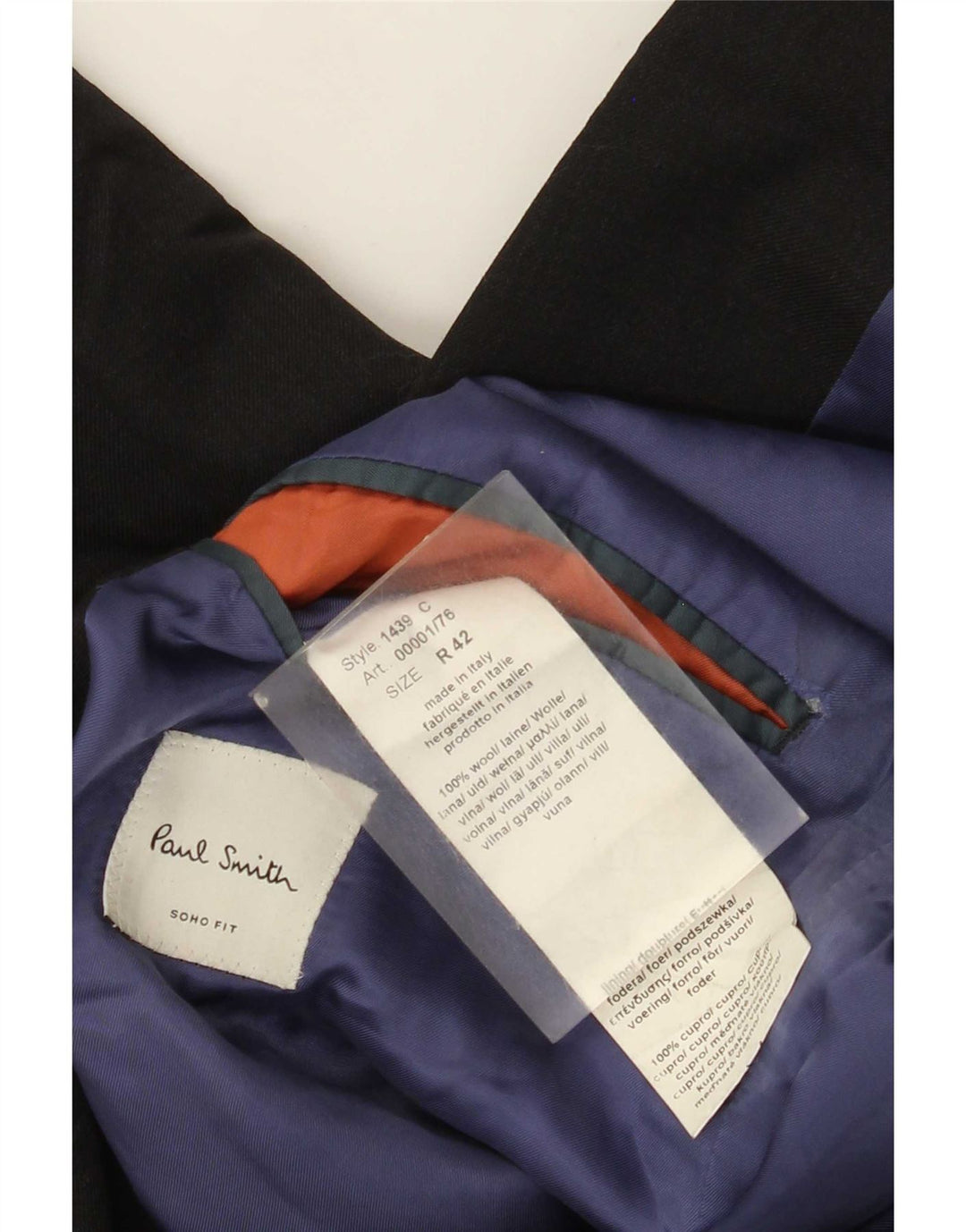 Giacca blazer a 2 bottoni Soho da uomo Paul Smith UK 42 XL lana grigia