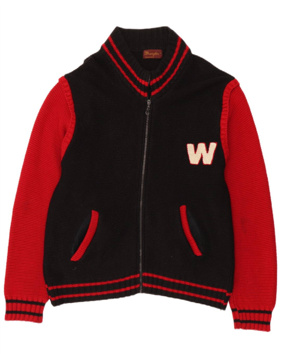 Maglione cardigan grafico da uomo Wrangler blocco colore nero medio