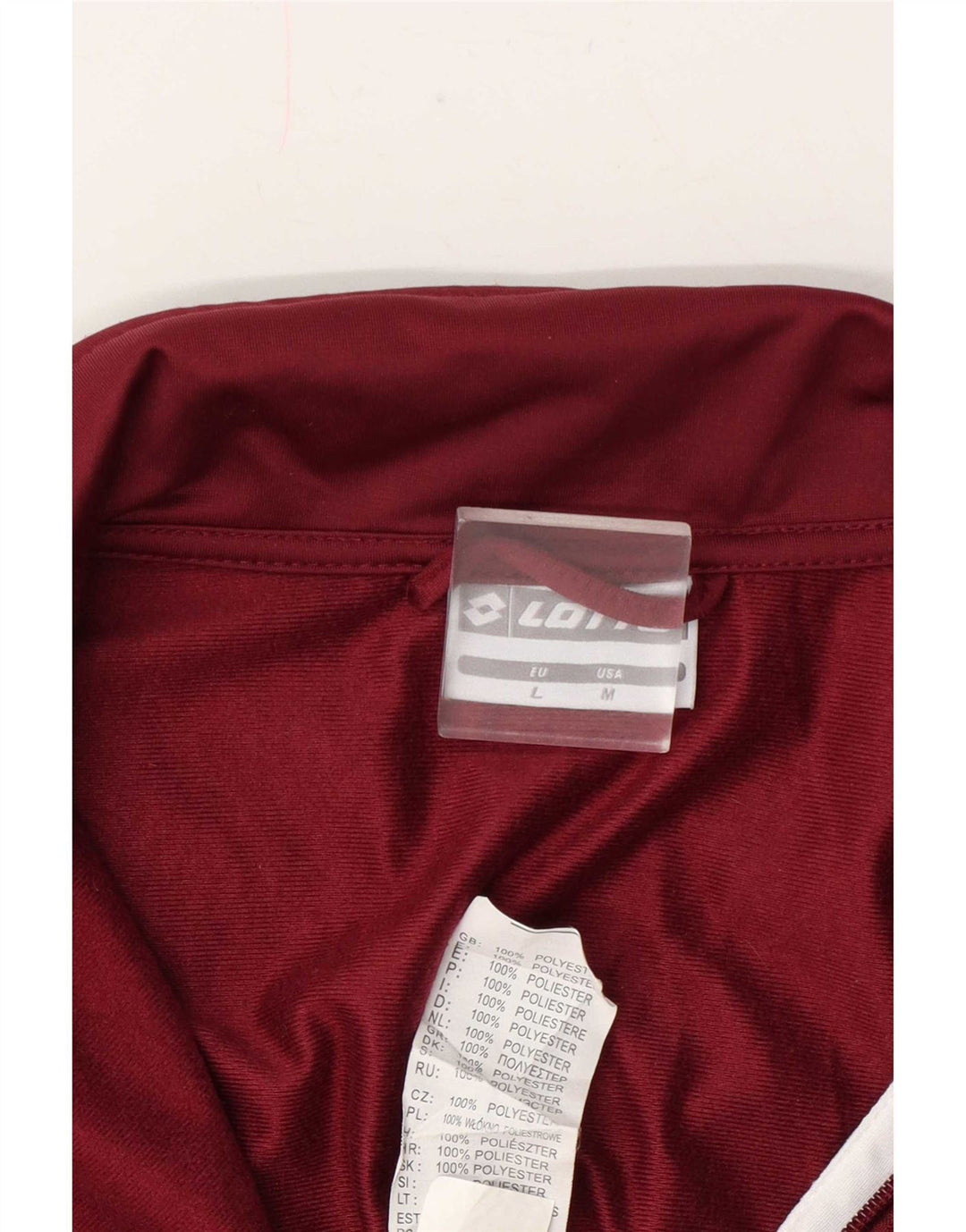 Giacca da tuta da uomo Lotto in poliestere color block medio bordeaux