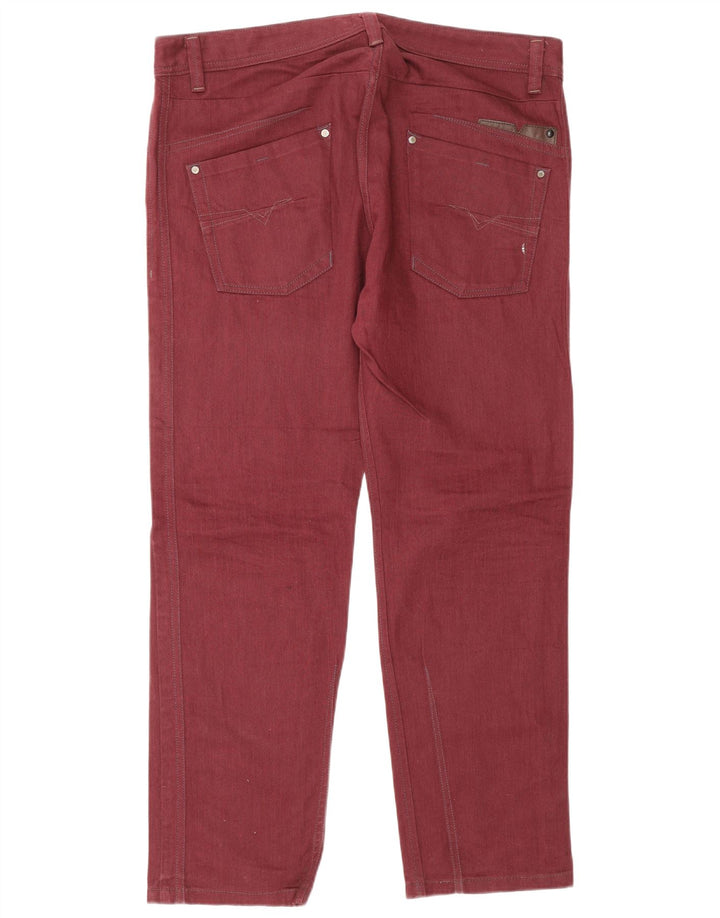 Jeans dritti da uomo Diesel W36 L32 in cotone bordeaux