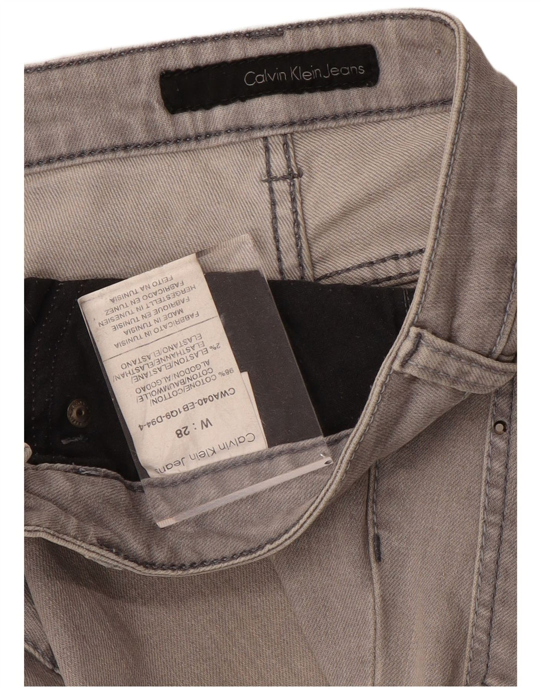 CALVIN KLEIN Jeans dritti da donna W28 L33 cotone grigio