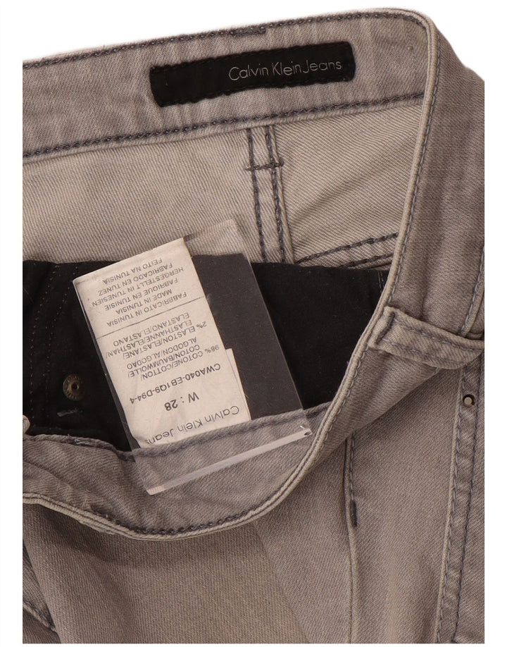 CALVIN KLEIN Jeans dritti da donna W28 L33 cotone grigio