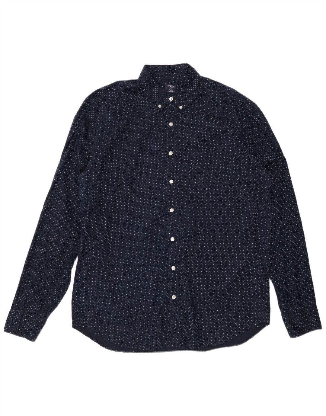 J. CREW Camicia alta da uomo XL Cotone maculato blu navy