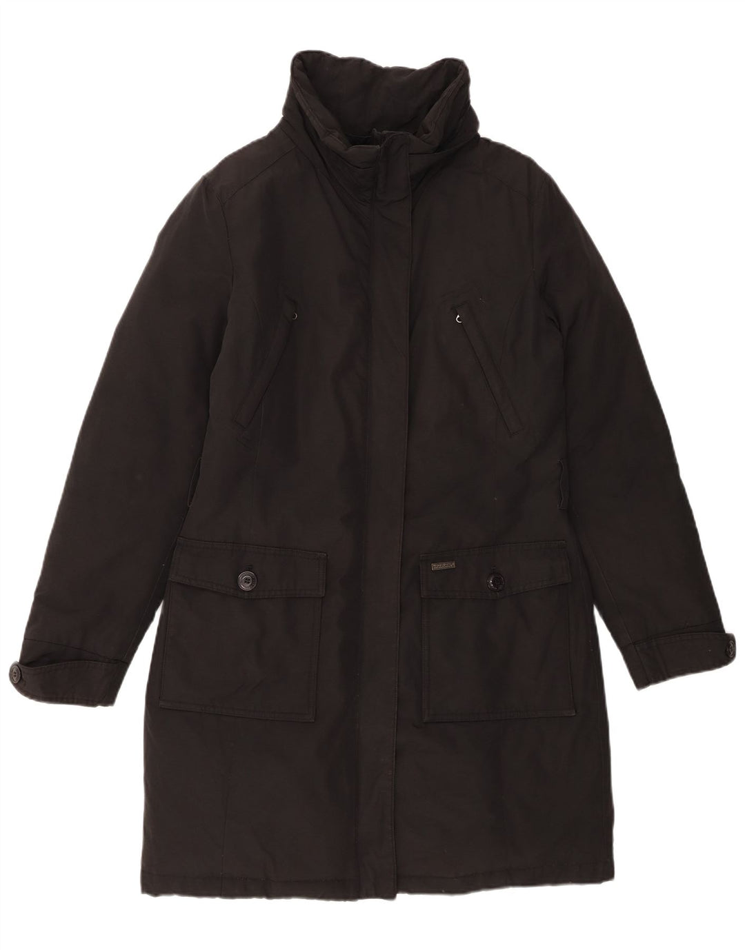 Cappotto imbottito da donna Woolrich UK 14 grande cotone nero
