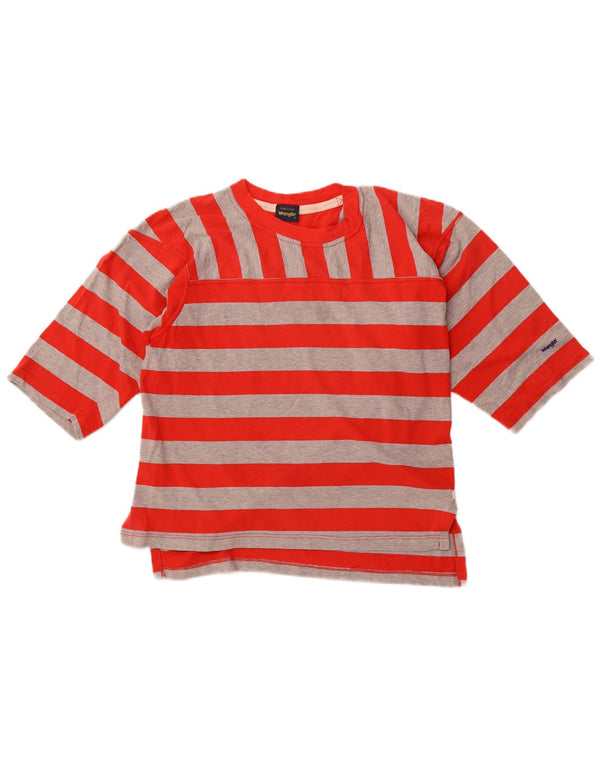 Top oversize da donna Wrangler manica 3/4 UK 10 piccolo rosso a righe