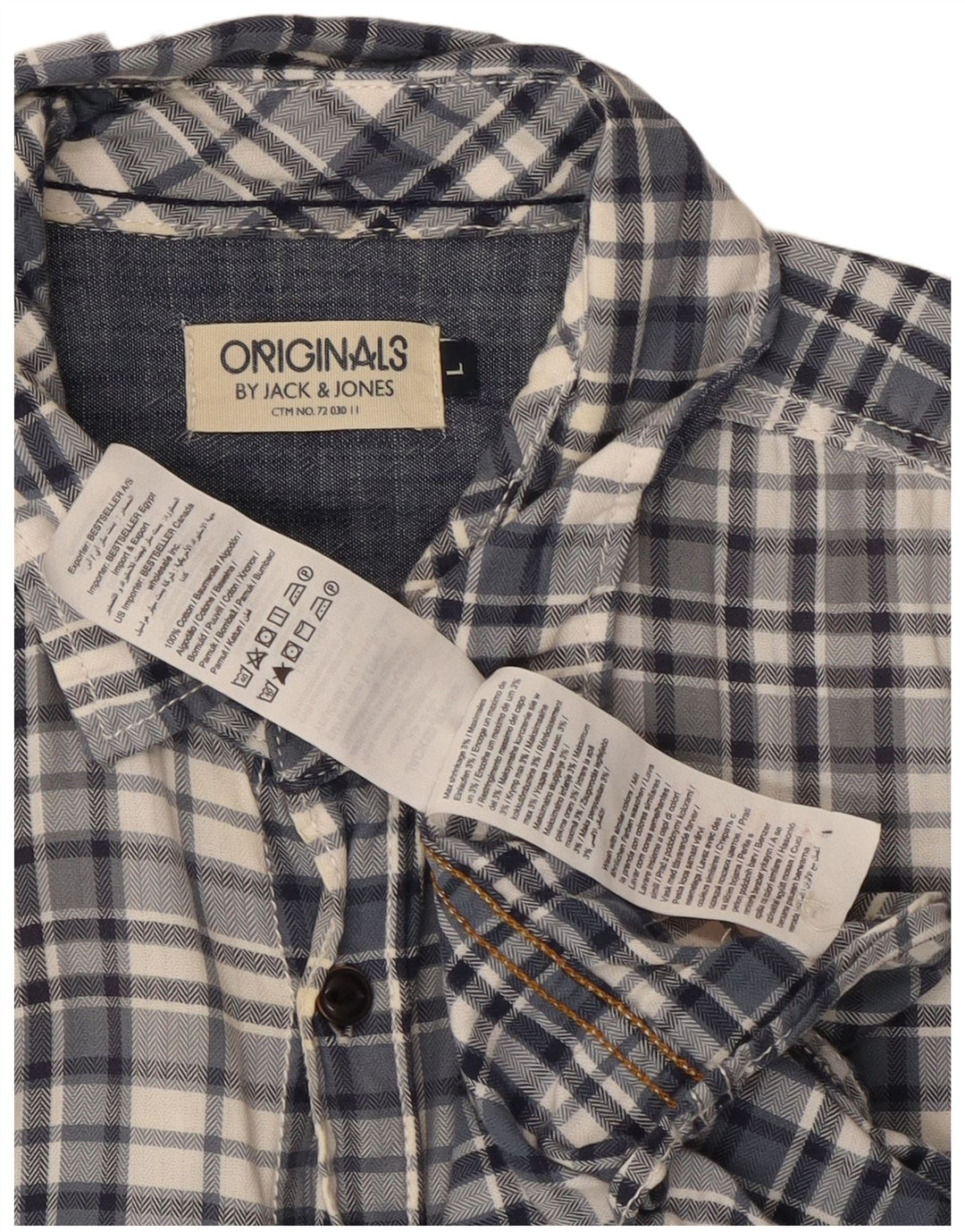 Camicia da uomo Jack & Jones in cotone a quadri grandi blu