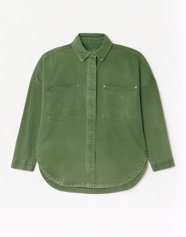 Abito chemisier oversize in denim da donna Zara UK 10 piccolo in cotone verde