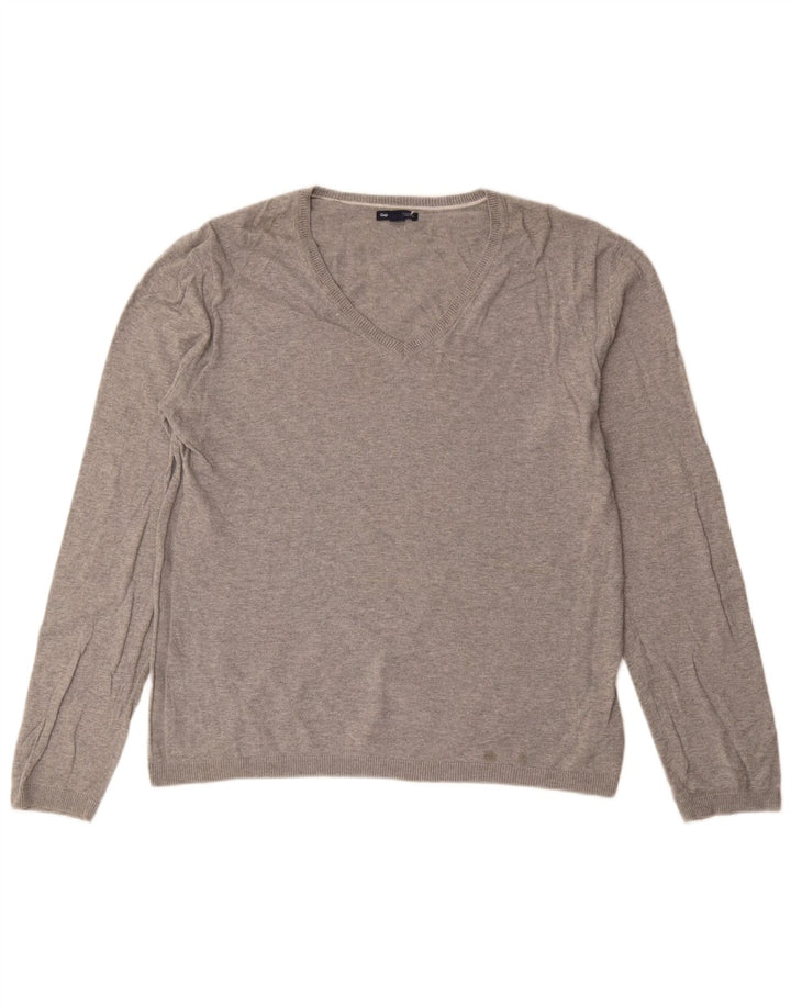Maglione Gap da uomo con scollo a V grande in cotone grigio