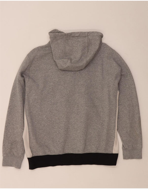 Felpa con cappuccio e collo con zip Nike da uomo, grande, in cotone color block grigio
